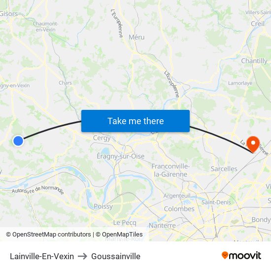 Lainville-En-Vexin to Goussainville map