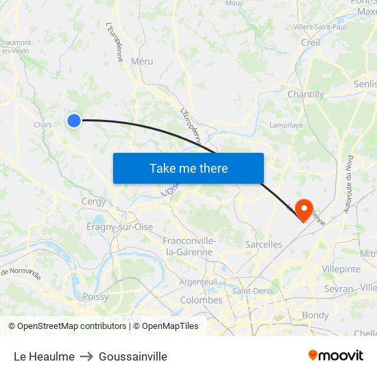 Le Heaulme to Goussainville map