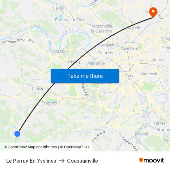 Le Perray-En-Yvelines to Goussainville map