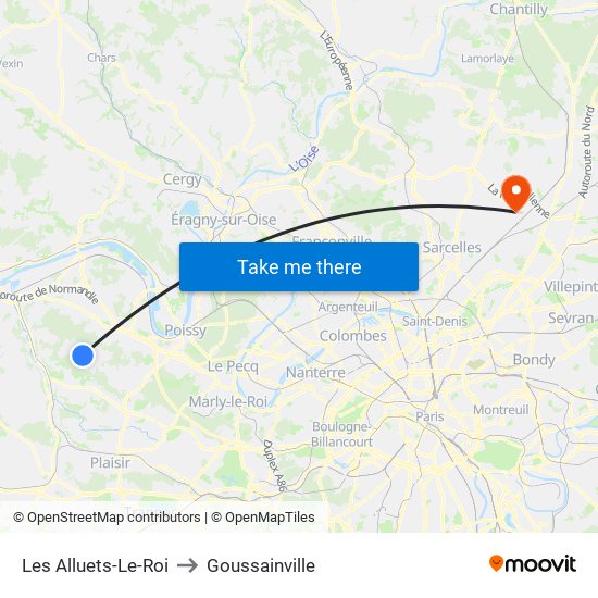 Les Alluets-Le-Roi to Goussainville map