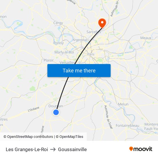 Les Granges-Le-Roi to Goussainville map