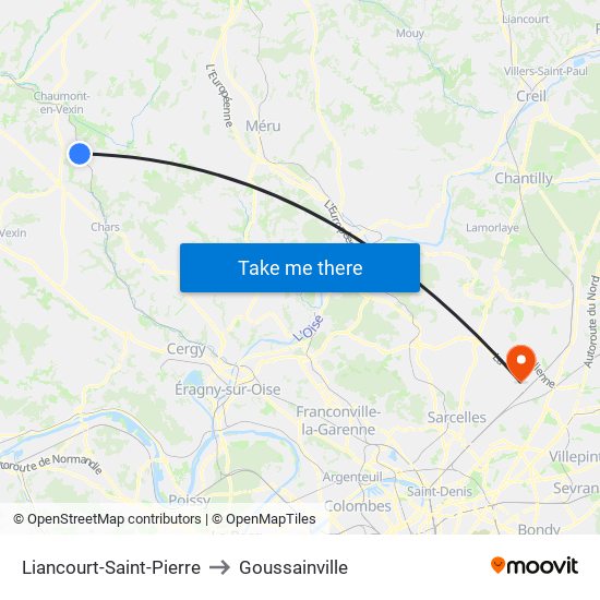 Liancourt-Saint-Pierre to Goussainville map