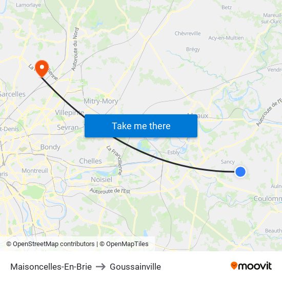 Maisoncelles-En-Brie to Goussainville map