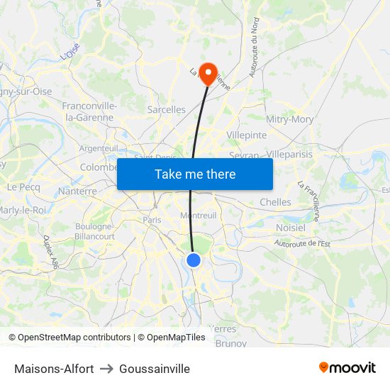 Maisons-Alfort to Goussainville map