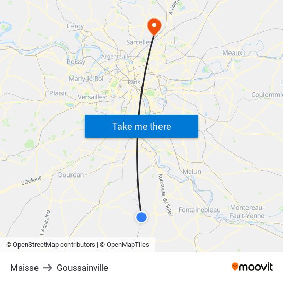 Maisse to Goussainville map