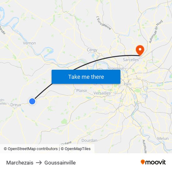 Marchezais to Goussainville map