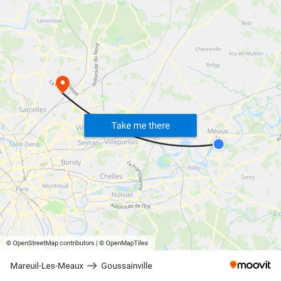 Mareuil-Les-Meaux to Goussainville map