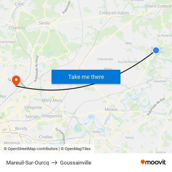 Mareuil-Sur-Ourcq to Goussainville map