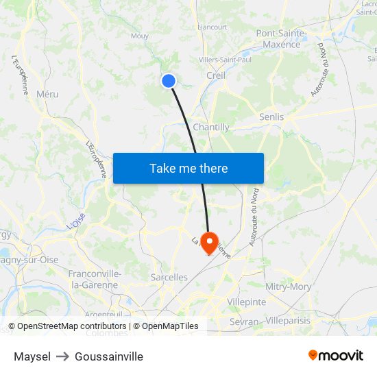 Maysel to Goussainville map