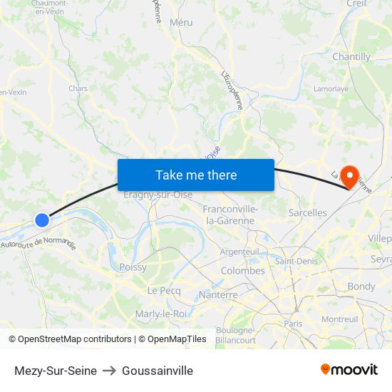 Mezy-Sur-Seine to Goussainville map
