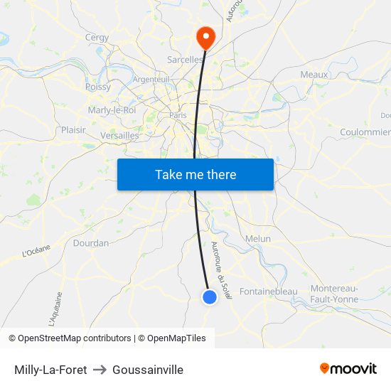 Milly-La-Foret to Goussainville map