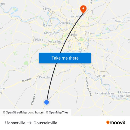 Monnerville to Goussainville map