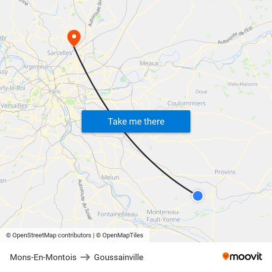 Mons-En-Montois to Goussainville map