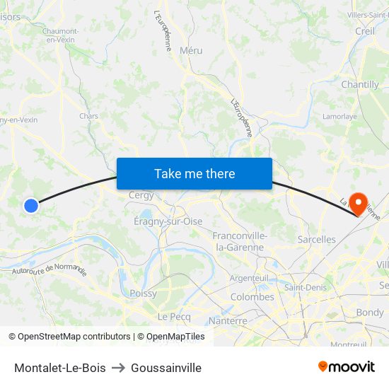 Montalet-Le-Bois to Goussainville map