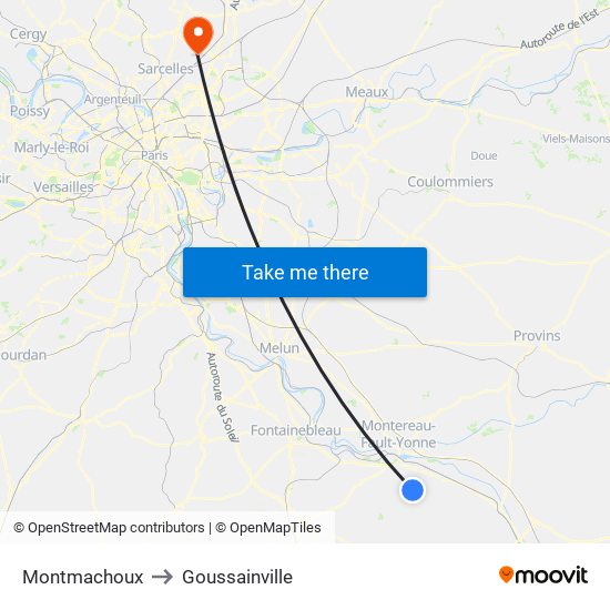 Montmachoux to Goussainville map
