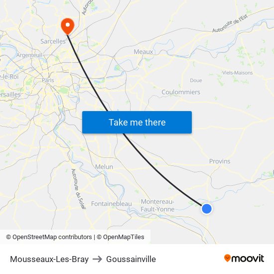Mousseaux-Les-Bray to Goussainville map