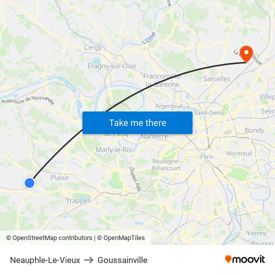 Neauphle-Le-Vieux to Goussainville map