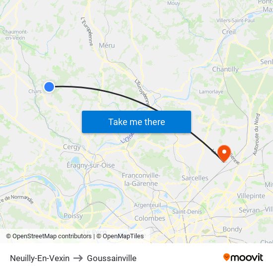 Neuilly-En-Vexin to Goussainville map