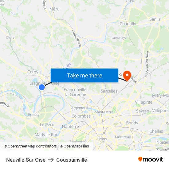 Neuville-Sur-Oise to Goussainville map