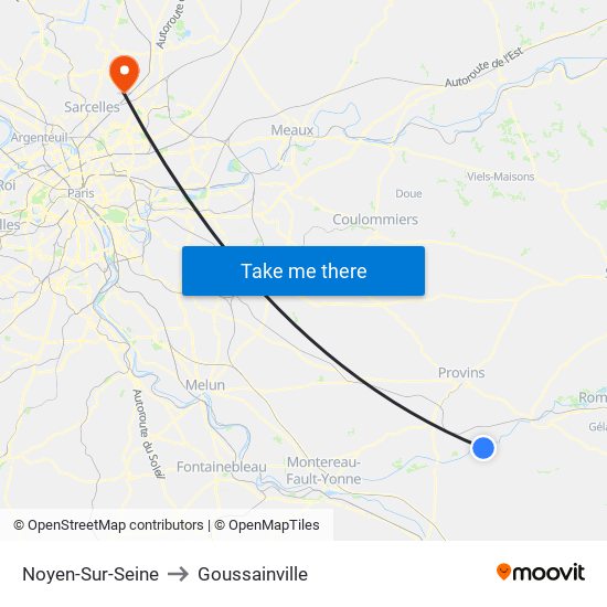 Noyen-Sur-Seine to Goussainville map