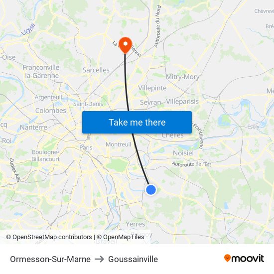 Ormesson-Sur-Marne to Goussainville map