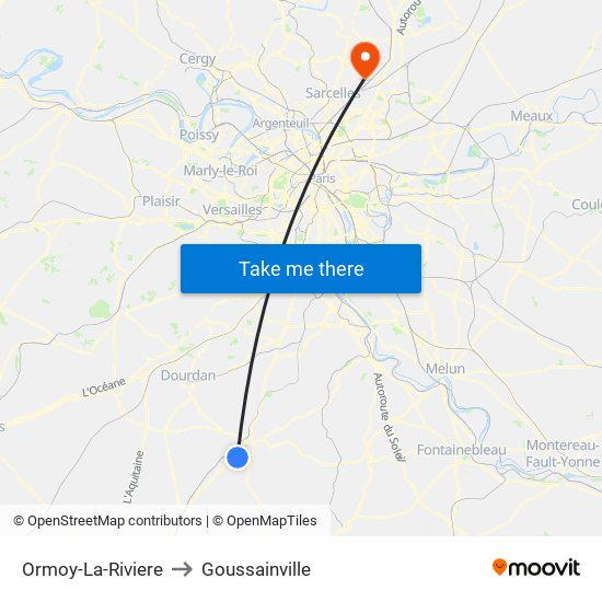 Ormoy-La-Riviere to Goussainville map