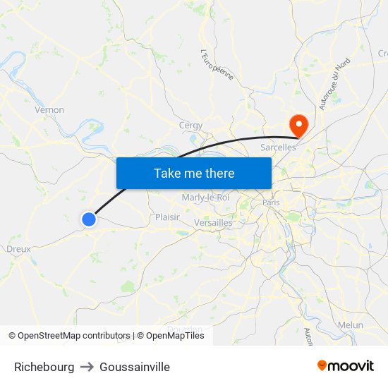Richebourg to Goussainville map