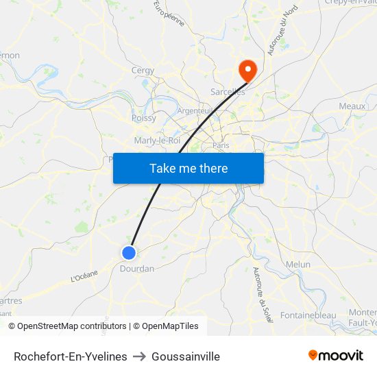 Rochefort-En-Yvelines to Goussainville map