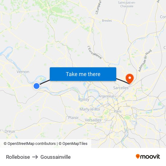 Rolleboise to Goussainville map