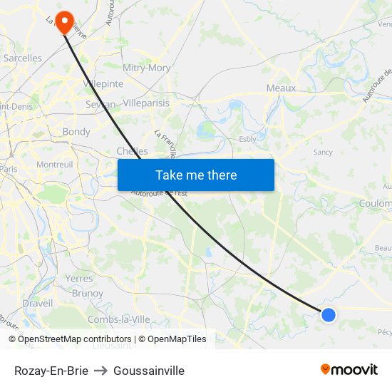 Rozay-En-Brie to Goussainville map
