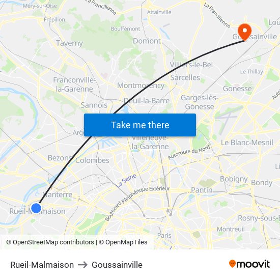 Rueil-Malmaison to Goussainville map