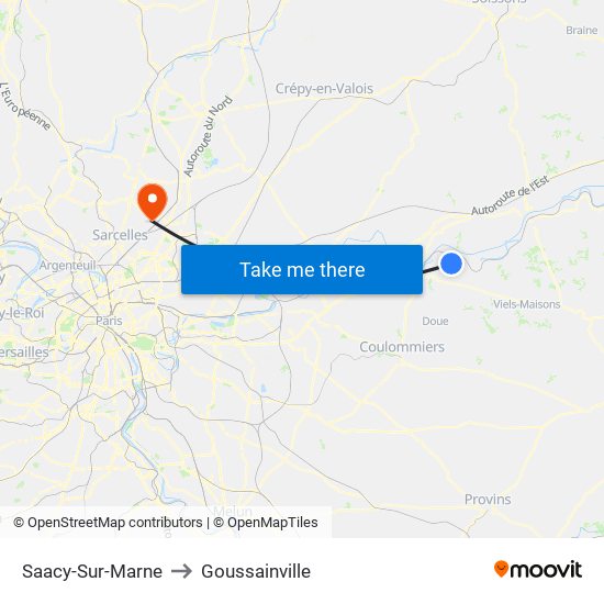 Saacy-Sur-Marne to Goussainville map