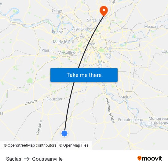 Saclas to Goussainville map