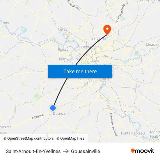 Saint-Arnoult-En-Yvelines to Goussainville map