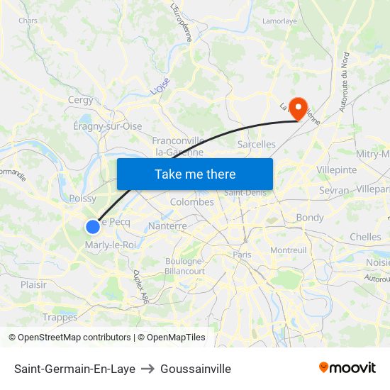Saint-Germain-En-Laye to Goussainville map