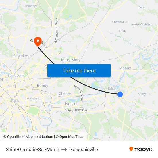 Saint-Germain-Sur-Morin to Goussainville map