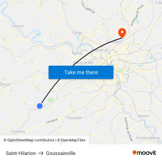 Saint-Hilarion to Goussainville map