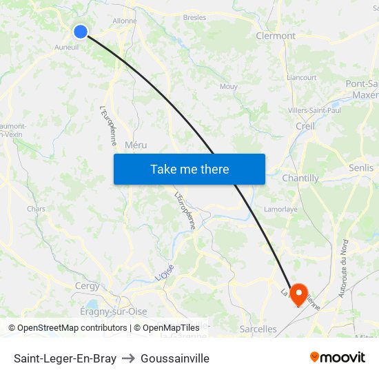 Saint-Leger-En-Bray to Goussainville map