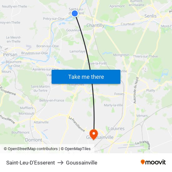 Saint-Leu-D'Esserent to Goussainville map