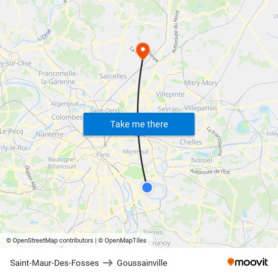 Saint-Maur-Des-Fosses to Goussainville map