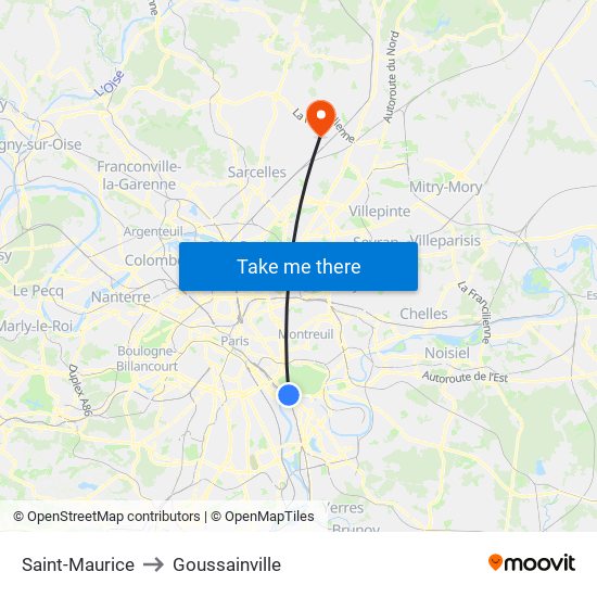 Saint-Maurice to Goussainville map
