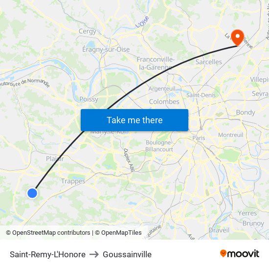 Saint-Remy-L'Honore to Goussainville map