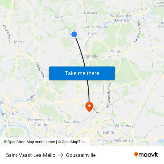 Saint-Vaast-Les-Mello to Goussainville map