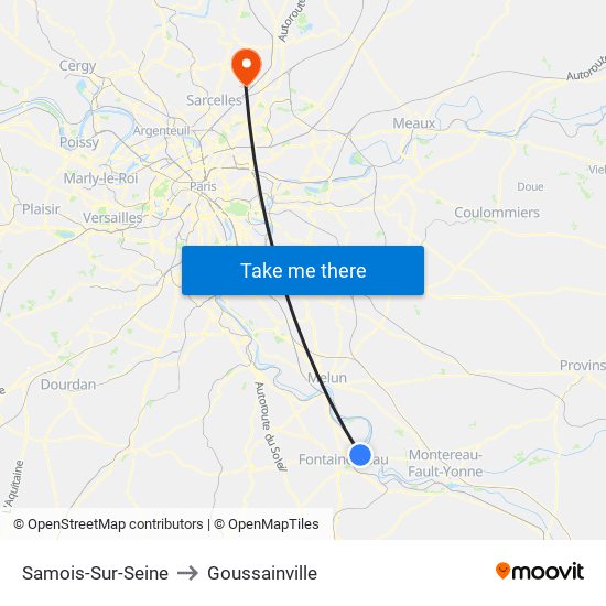 Samois-Sur-Seine to Goussainville map