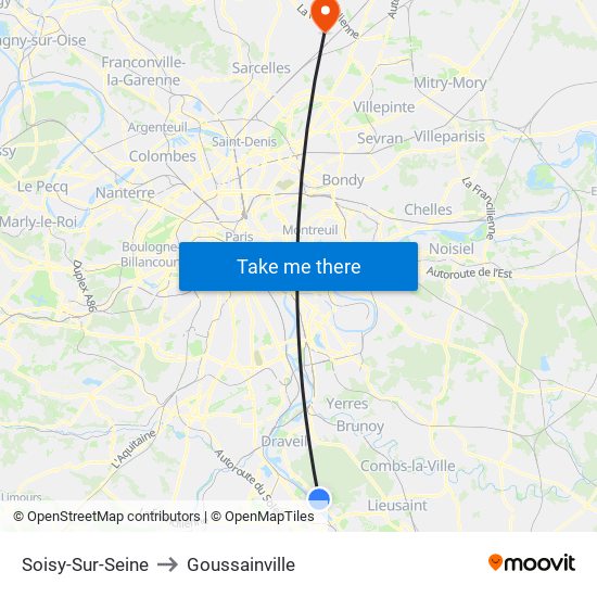 Soisy-Sur-Seine to Goussainville map