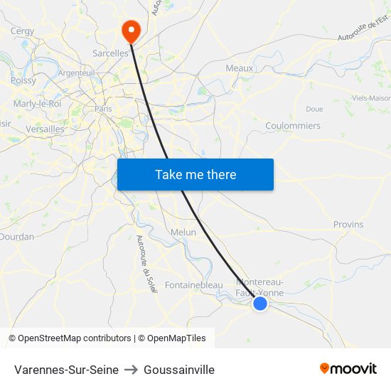 Varennes-Sur-Seine to Goussainville map