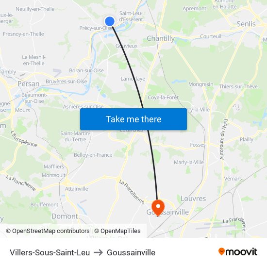 Villers-Sous-Saint-Leu to Goussainville map