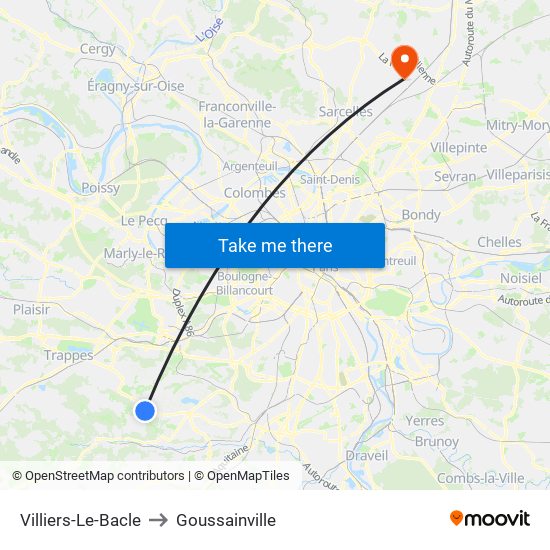 Villiers-Le-Bacle to Goussainville map