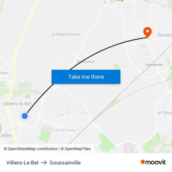 Villiers-Le-Bel to Goussainville map