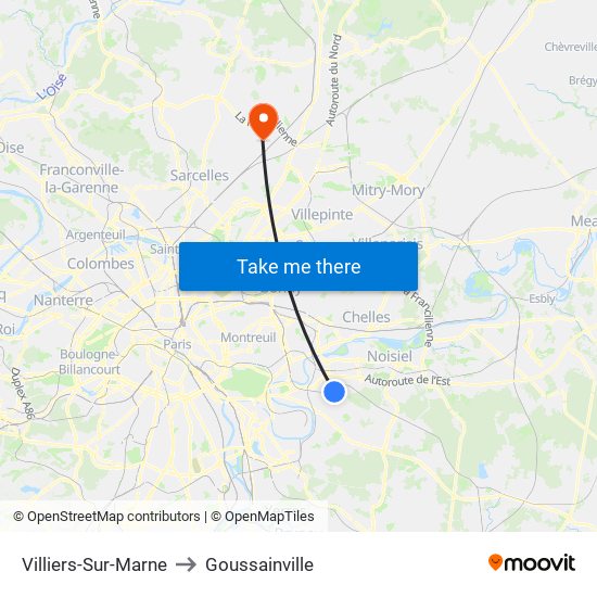 Villiers-Sur-Marne to Goussainville map